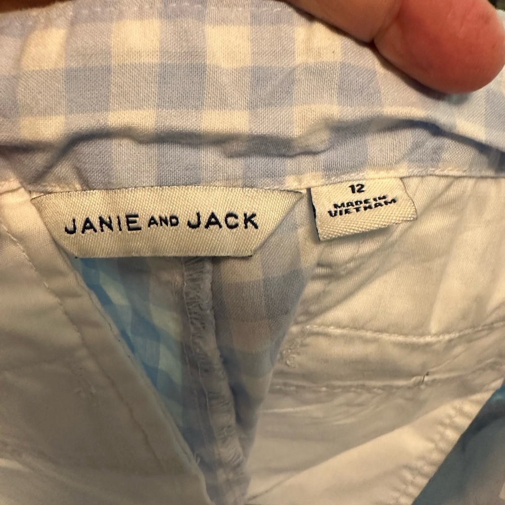 Janie and Jack Blue Checkered Shorts